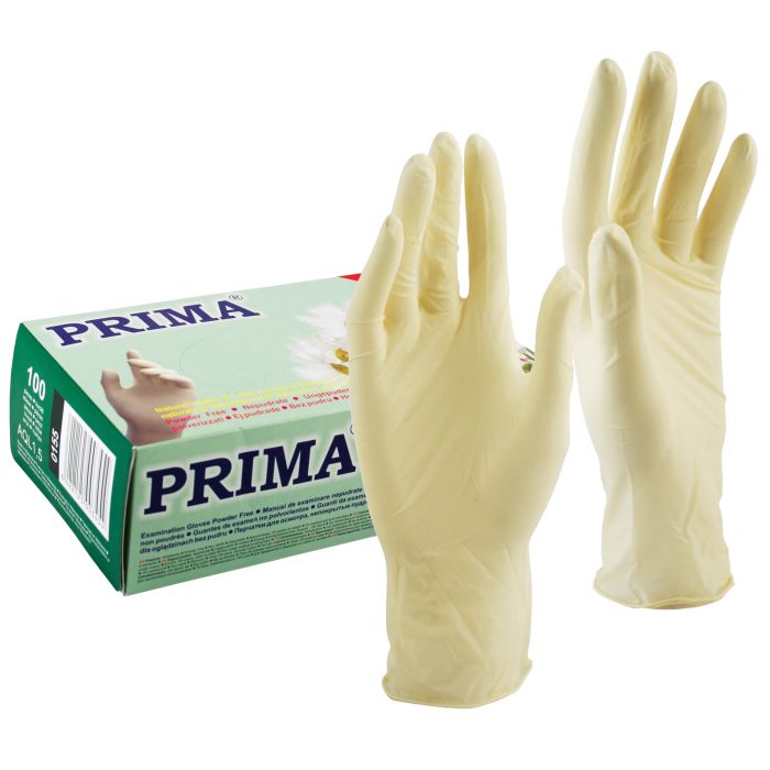 Orvosi gyakorlat/Kozmetikai SPA/Ruházati Kesztyűk Kozmetikai Eljárásokhoz - Latex vizsgálókesztyű, PRIMA, púdermentes, többféle méretben, 100db