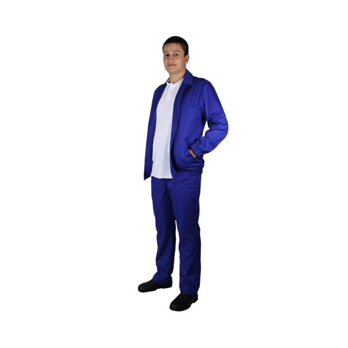Munkaruhák/PROFESSZIONÁLIS EGYENRUHÁK/Köpenyek és munkaruha - JACK Klasszikus unisex frottír, hosszú ujjú, gombos záródású, munkakabát, kék színben
