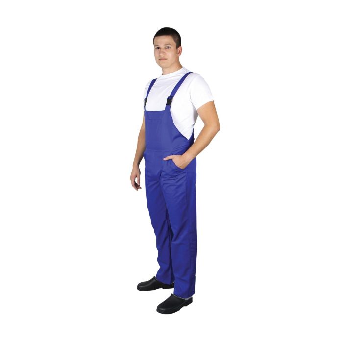 Munkaruhák/PROFESSZIONÁLIS EGYENRUHÁK/Köpenyek és munkaruha - SAL Prémium unisex, kantáros, hátul gumis, 3 zsebes munkanadrág, kék színben
