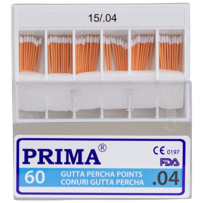 Fogorvosi Rendelő/Papírcsúcsok és Guttapercha/Gutaperca Csúcsok - PRIMA Gutta Percha pontok .04, no.15-40, többféle szín, 60 db