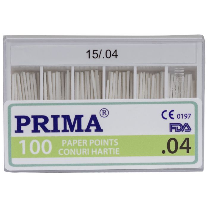 Fogorvosi Rendelő/Papírcsúcsok és Guttapercha/Fogászati Papírcsúcsok - PRIMA Endodontic Paper Points .04, no.15-40, többféle szín, 100 db