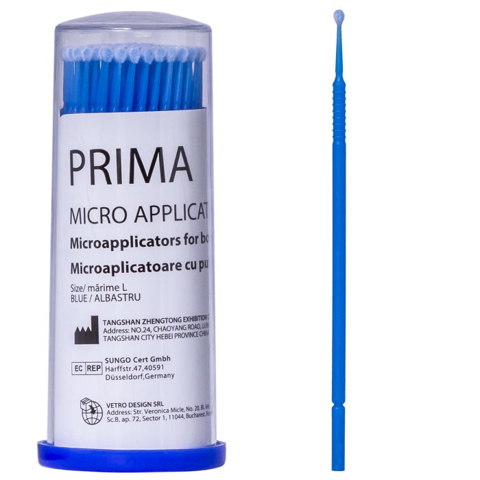 Kozmetikai SPA/Fogorvosi Rendelő/Manikűr és Pedikűr Termékek - Mikro applikátor ecsetek ásványianyag-mentesítő ragasztáshoz, PRIMA, többféle méret, 100 db