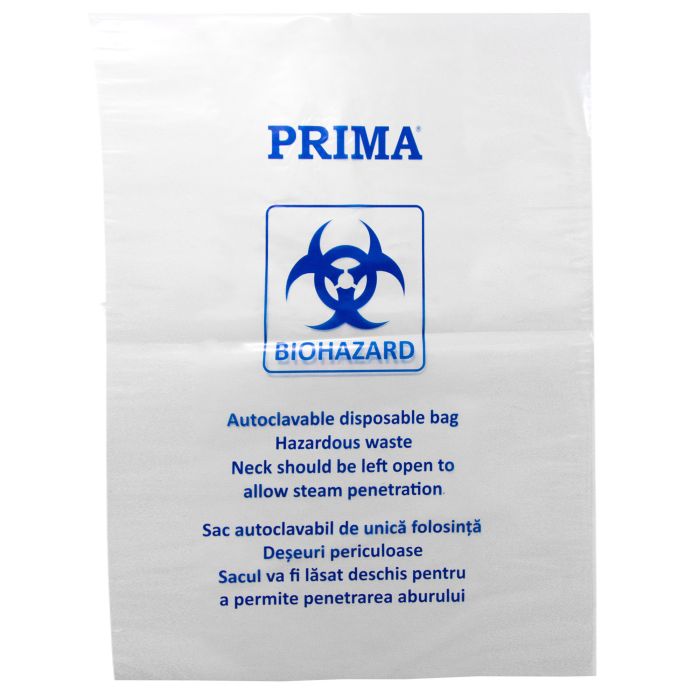 Orvosi gyakorlat/Sterilizálás és Fertőtlenítők/Sterilizálás - PRIMA Autoklávozható zacskók, bioveszélyes, átlátszó, 10 db