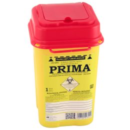 Orvosi gyakorlat/Kozmetikai SPA/Fogorvosi Rendelő - Műanyag éles hulladék tároló PRIMA, 1 liter