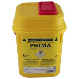 Orvosi gyakorlat/Kozmetikai SPA/Fogorvosi Rendelő - Műanyag éles hulladék tároló PRIMA, 5 liter