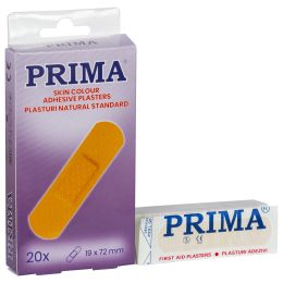 Orvosi gyakorlat/ORVOSI RAGASZTÓSZALAGOK, TAPASZOK/Elsősegély tapaszok - PRIMA Polietilén Bőrszínű Ragasztótapaszok, 19x72mm, 20 darab