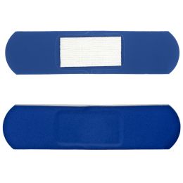 Orvosi gyakorlat/ORVOSI RAGASZTÓSZALAGOK, TAPASZOK/Elsősegély tapaszok - Kék érzékelhető fémbevonatos ragtapaszok, PRIMA, 19x72mm, 100 darab