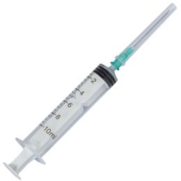 Orvosi gyakorlat/Fogorvosi Rendelő/Fecskendők és Fecskendő Tűk - PRIMA Eldobható Fecskendők 10 ml, Luer Slip, Zöld Tű, 100 db