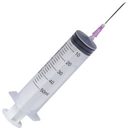 Orvosi gyakorlat/Fogorvosi Rendelő/Fecskendők és Fecskendő Tűk - PRIMA Eldobható Fecskendők 50/60ml, Luer Slip, Rózsaszín Tű, 25 db