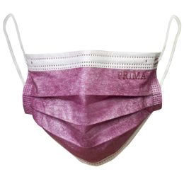 Orvosi gyakorlat/Kozmetikai SPA/Fogorvosi Rendelő - Orvosi sebészeti maszkok, PRIMA, gumival, gránátvörös, 50 darab