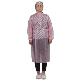 Orvosi gyakorlat/Kozmetikai SPA/Fogorvosi Rendelő - Védőköpeny Látogató PPSB RÓZSASZÍN 10db