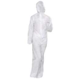 Orvosi gyakorlat/Kozmetikai SPA/Fogorvosi Rendelő - Egyszer használatos védőoverall, PRIMA, fehér, PPSB, 2XL
