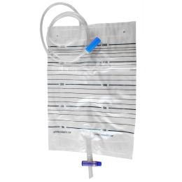 Orvosi gyakorlat/ÁPOLÁS MOZGÁSKORLÁTOZOTT BETEGEK SZÁMÁRA/Hólyaggyűjtők és ágybögrék - PRIMA Felnőtt Vizeletgyűjtő Zsákok 2000ml Visszafolyásgátló Szeleppel, 10 darab