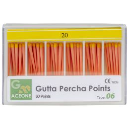 Fogorvosi Rendelő/Papírcsúcsok és Guttapercha/Gutaperca Csúcsok - Gutta Percha Points .06, no.20, sárga, 60 db