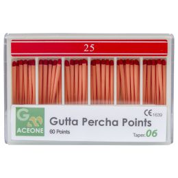 Fogorvosi Rendelő/Papírcsúcsok és Guttapercha/Gutaperca Csúcsok - Gutta Percha Points .06, no.25, piros, 60 db