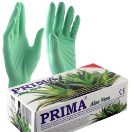 Orvosi gyakorlat/Kozmetikai SPA/Ruházati Kesztyűk Kozmetikai Eljárásokhoz - PRIMA Latex vizsgálókesztyű aloe verával, pormentes, XS, 100db