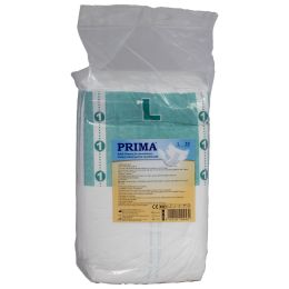 Orvosi gyakorlat/ÁPOLÁS MOZGÁSKORLÁTOZOTT BETEGEK SZÁMÁRA/Felnőttek Inkontinenciája - PRIMA Felnőtt Pelenkák Inkontinencia esetén, L méret, 10 darab