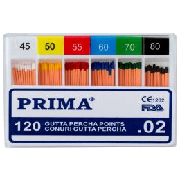 Fogorvosi Rendelő/Papírcsúcsok és Guttapercha/Gutaperca Csúcsok - PRIMA Vegyes Gutta Percha pontok .02, 45-80 sz., 120 db
