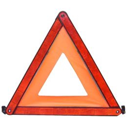 Higiénia és biztonság/Elsősegély/ELSŐSEGÉLY KÉSZLETEK - PRIMA Összecsukható Fényvisszaverő Elakadásjelző Háromszög Autókhoz, 43 cm, Piros Tokban