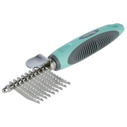 Állatorvosi/Kisállat-ápolás és kozmetika/Kisállatok ruházata és kiegészítői - Állatszőr kibontására szolgáló kefe, 18,5 cm, szürke/zöld