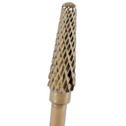 Kozmetikai SPA/Fogorvosi Rendelő/MANIKŰR ÉS PEDIKŰR TERMÉKEK - Arany karbid körmös fúró, kúpos alakú, 6x14mm, SJ-06, M méret