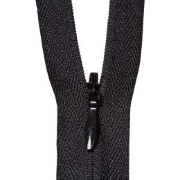 Szövetek és Varrási Kiegészítők/Cipzárak, gombok és tűzőgép tűk - Rejtett cipzár, 60 cm, fekete