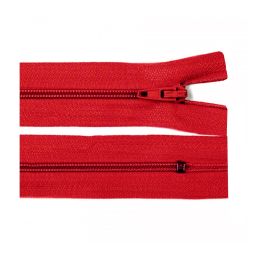 Szövetek és Varrási Kiegészítők/Cipzárak, gombok és tűzőgép tűk - Spirál poliészter cipzár, 50 cm, piros