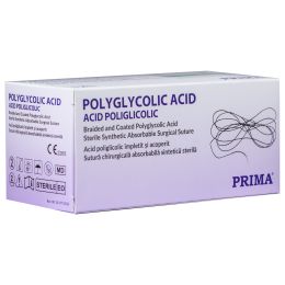 Orvosi gyakorlat/Fogorvosi Rendelő/Sebészeti Fogászati Varratok - PRIMA Poliglikolsav Sebészeti Öltés 150cm tű nélkül USP 2/0