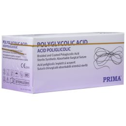 Orvosi gyakorlat/Fogorvosi Rendelő/Sebészeti Fogászati Varratok - PRIMA Poliglikolsav Sebészeti Öltés 150cm tű nélkül USP 2