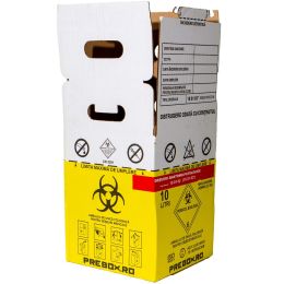 Orvosi gyakorlat/Fertőző Orvosi Hulladék/Orvosi Hulladék Zacskók és Dobozok - Orvosi anatómiai-patológiai hulladékgyűjtő doboz Biohazard ADR zacskóval, 10 l