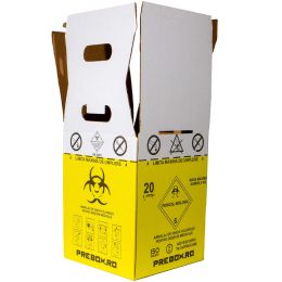 Orvosi gyakorlat/Fertőző Orvosi Hulladék/Orvosi Hulladék Zacskók és Dobozok - Orvosi anatómiai-patológiai hulladékgyűjtő doboz Biohazard ADR zacskóval, 20 l