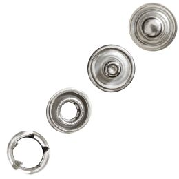 Szövetek és Varrási Kiegészítők/Cipzárak, gombok és tűzőgép tűk - Rozsdamentes acél kapocsok, átmérő 10,5x10,5 mm, 2 részes