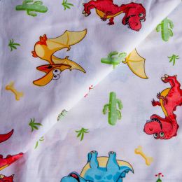 Szövetek és Varrási Kiegészítők/Szövetek/Nyomott Szövetek - Textil szövet, pamut, sárkányok, 2,4 x 1m